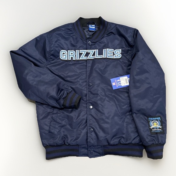 Ultra Game Other - Memphis Grizzlies Jacket Mens Medium x Ultra Game Satin Bomber Retro Embroidered